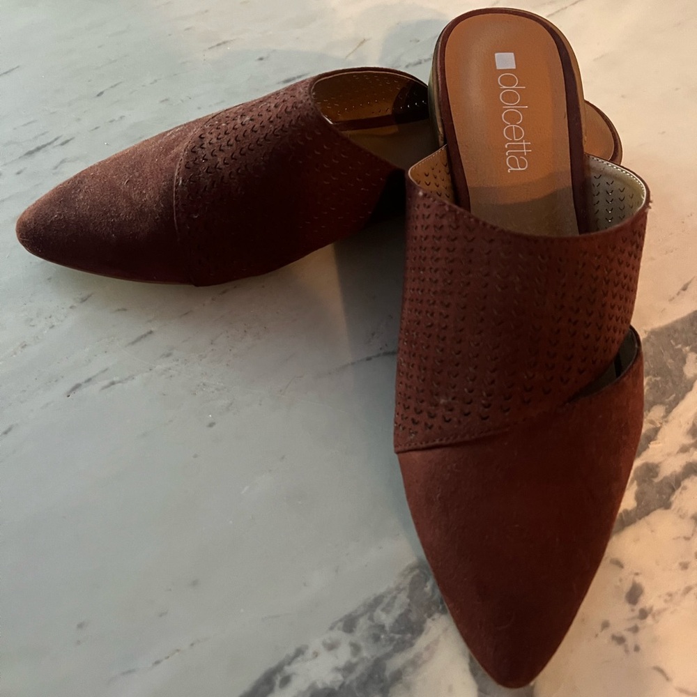 NWOT deep reddish- brown mules